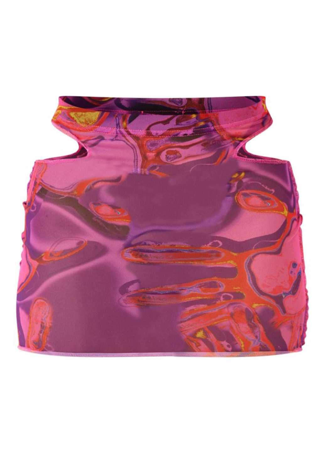 Розово-лиловая коктейльный, кэжуал с абстрактным узором юбка PrettyLittleThing