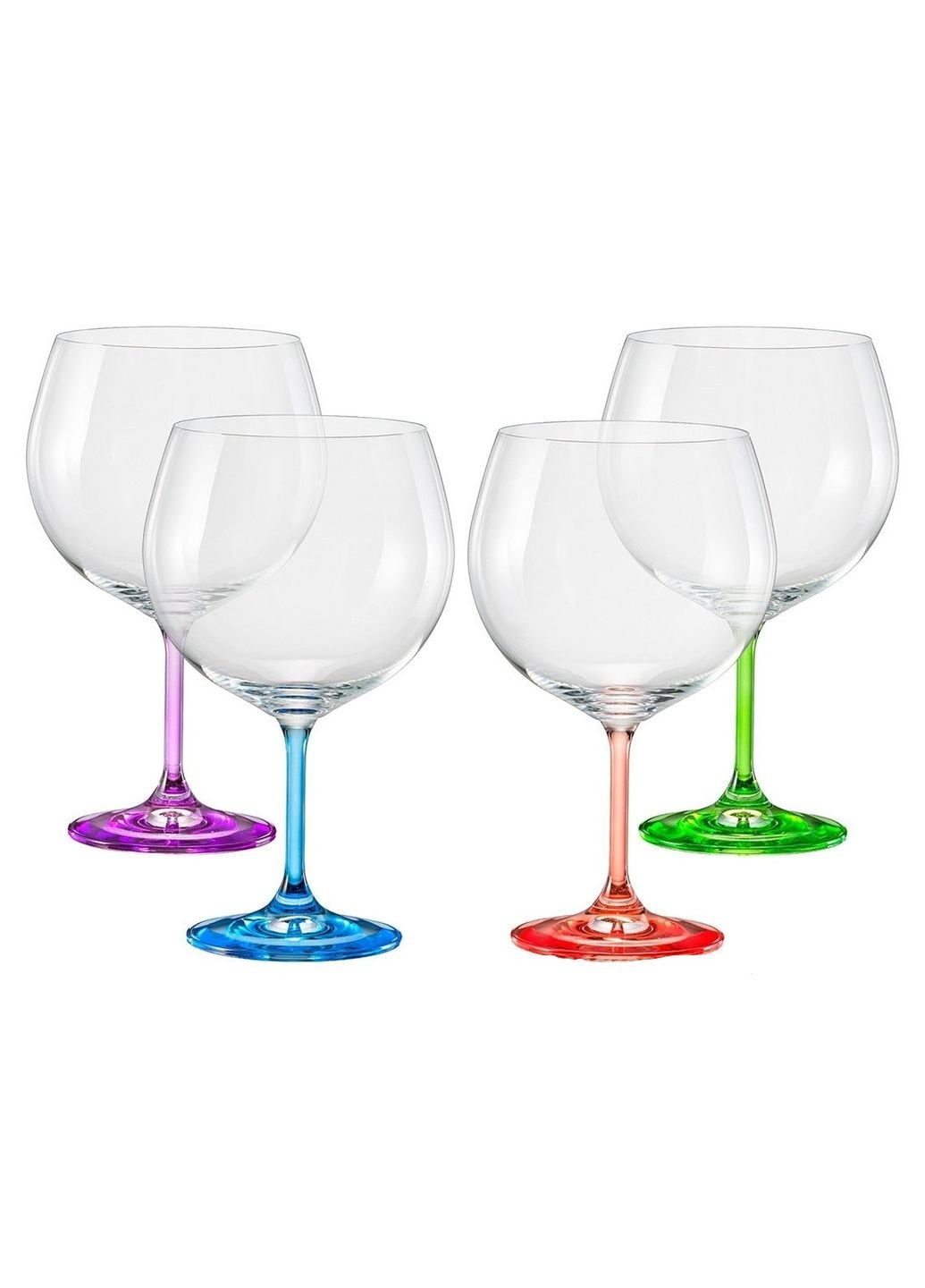 Набор бокалов для вина Rainbow 40767/820S/D4641 820 мл 4 шт Bohemia (253583291)