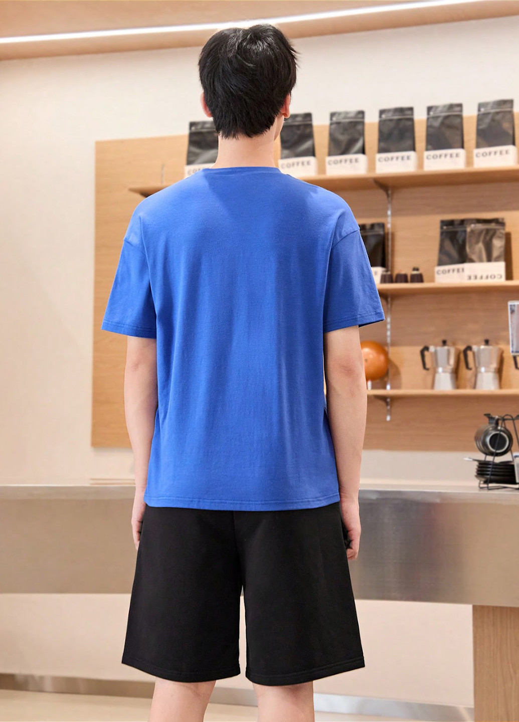 Синий летний комплект (футболка, шорты) SHEIN
