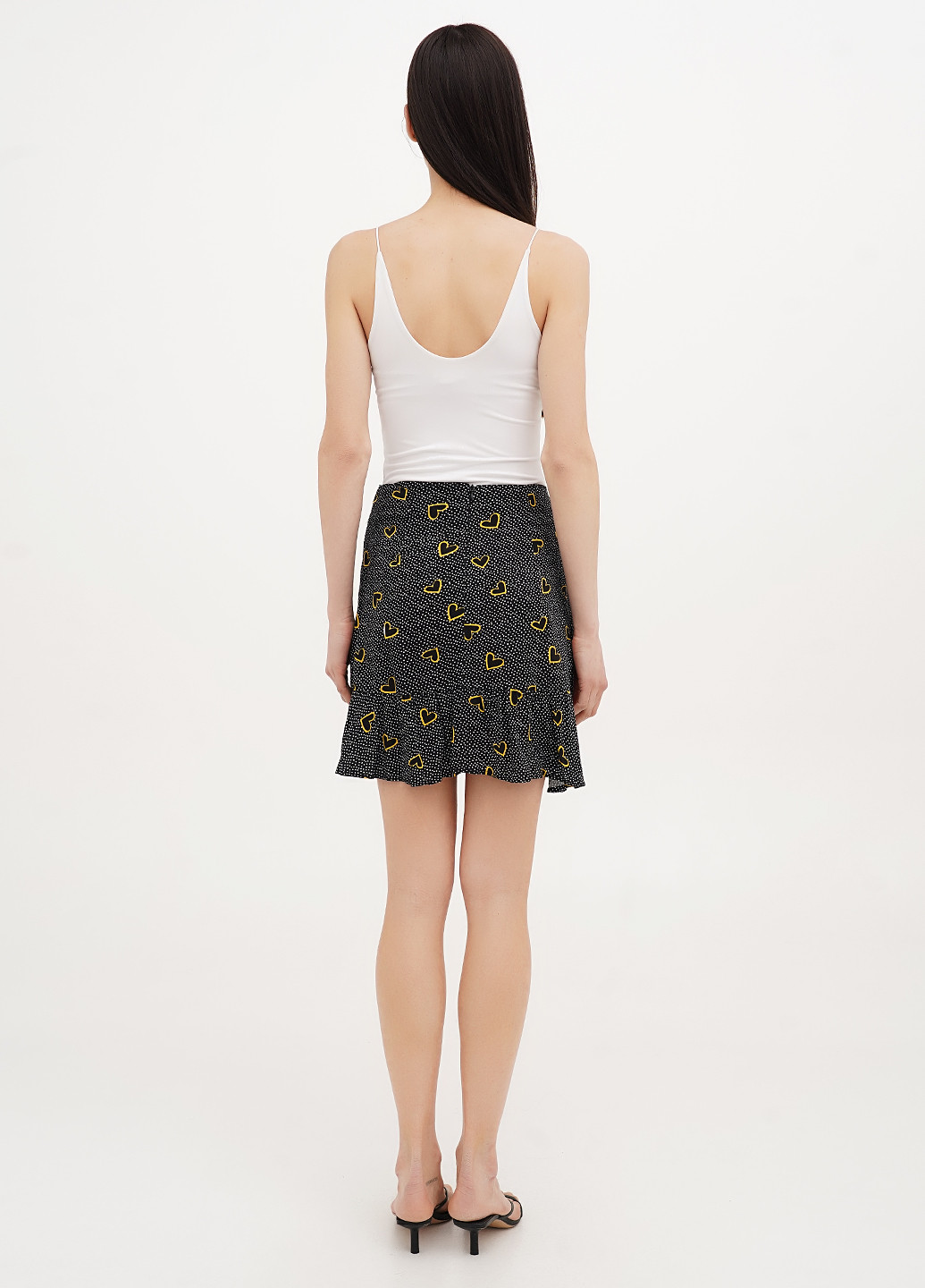 Черная кэжуал с сердечками юбка Imperial на запах