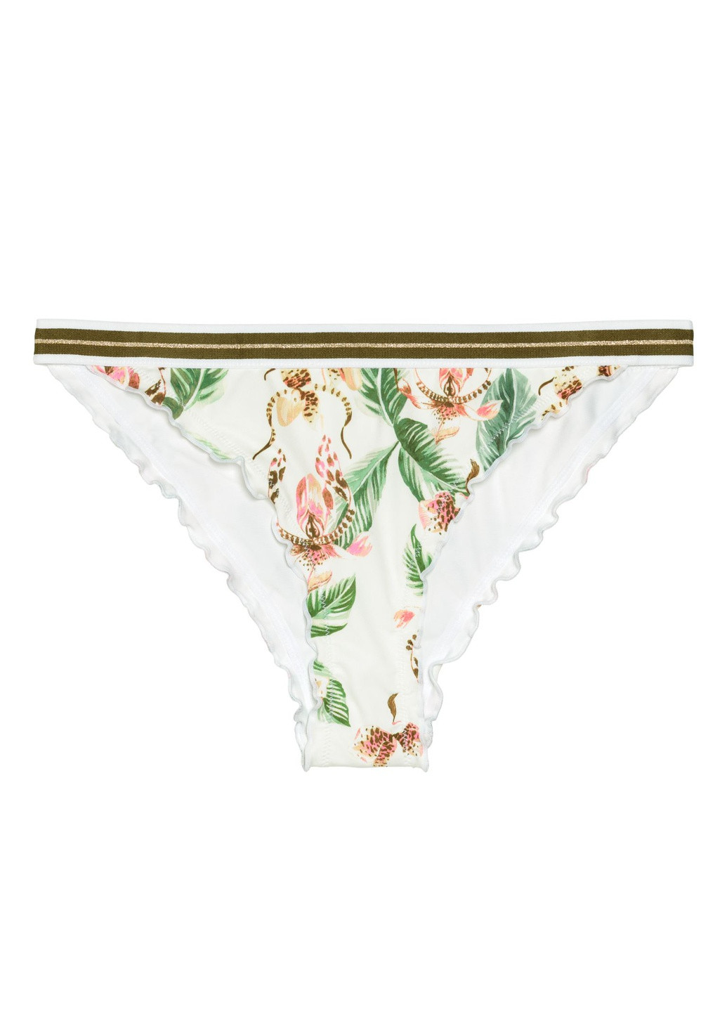 Белые купальные трусики с цветочным принтом H&M