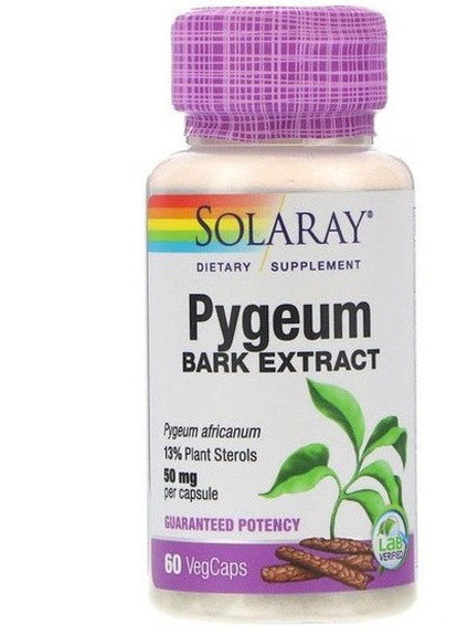 Pygeum Bark Extract 50 mg 60 Veg Caps SOR-03760 Solaray (256379929)