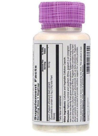 Pygeum Bark Extract 50 mg 60 Veg Caps SOR-03760 Solaray (256379929)