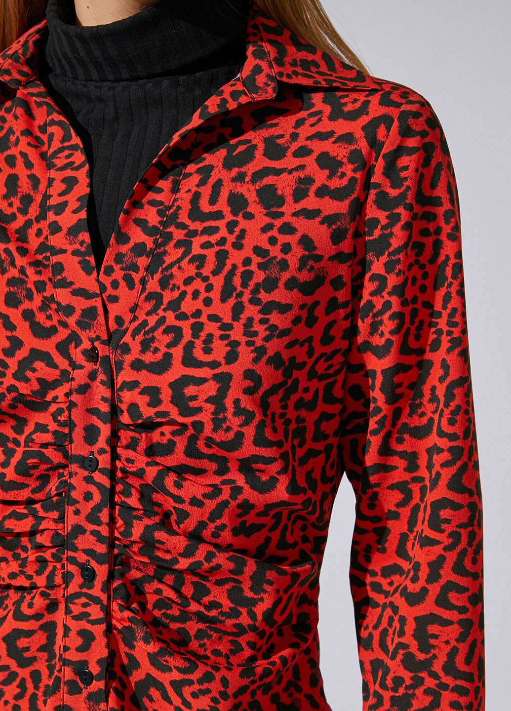 Красная кэжуал рубашка леопардовый KOTON