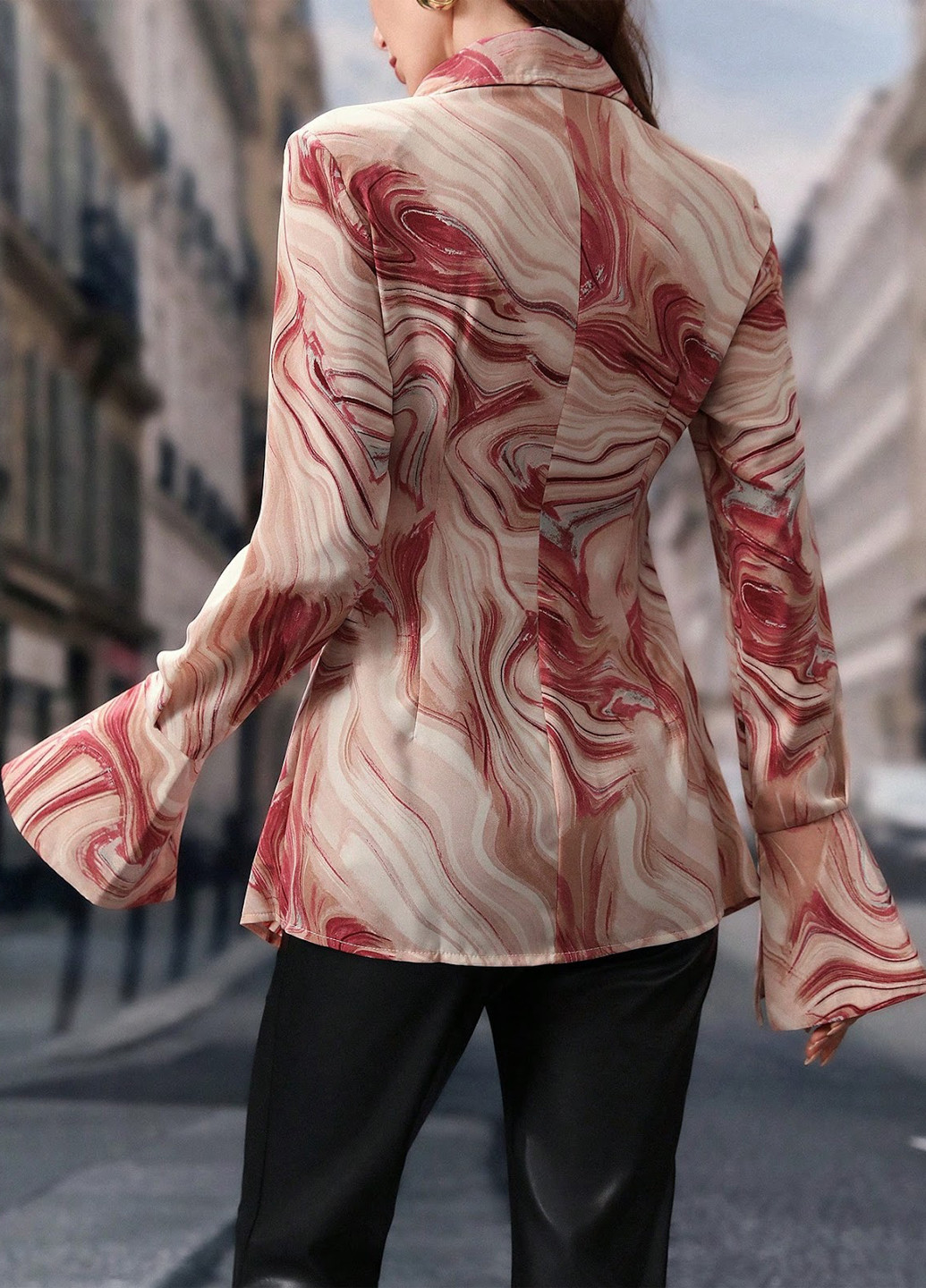 Рожево-коричнева блуза SHEIN