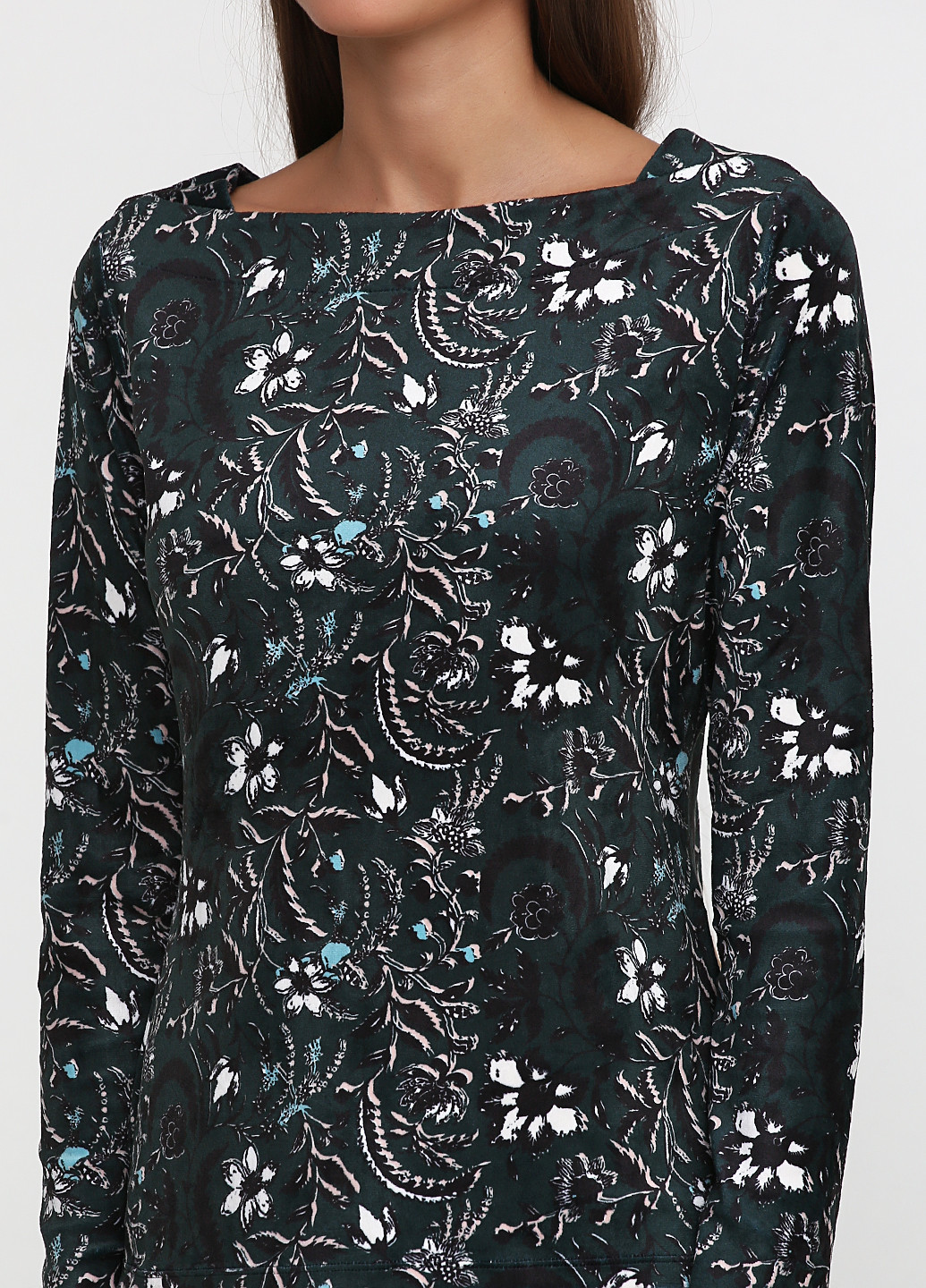 Темно-зелёная блуза Comma