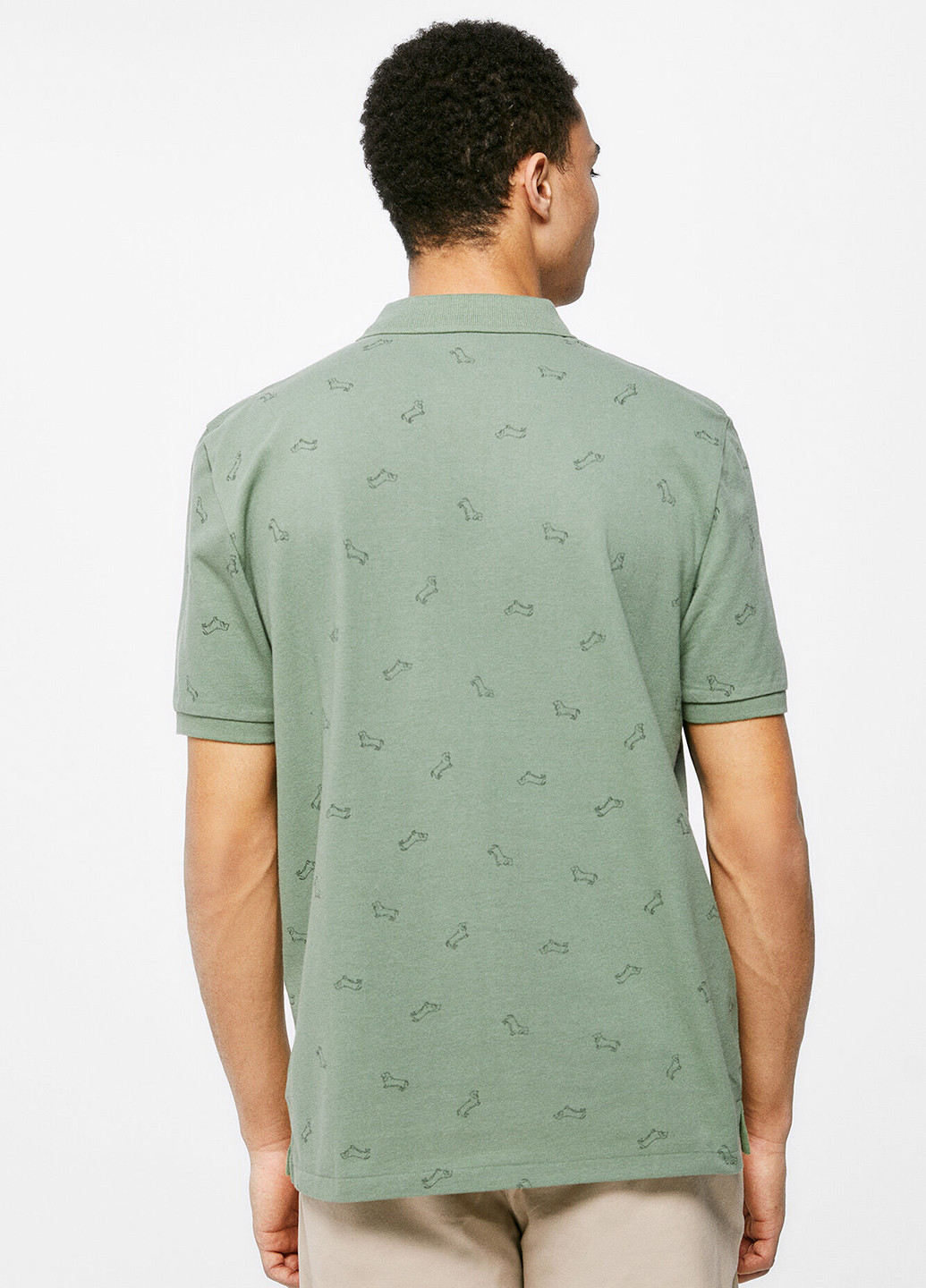 Оливковая футболка-поло для мужчин Springfield с рисунком