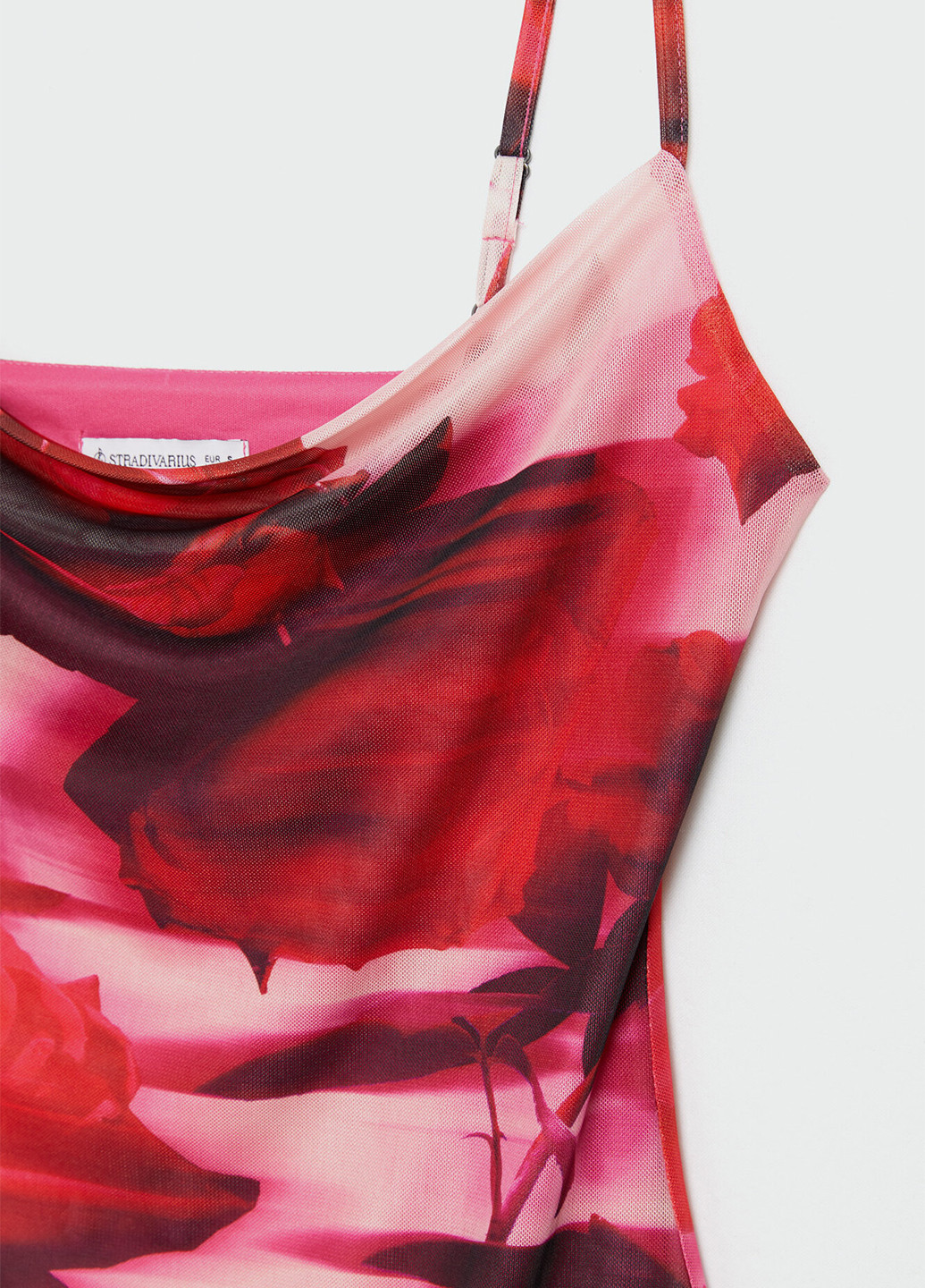 Розовое кэжуал платье Stradivarius с цветочным принтом