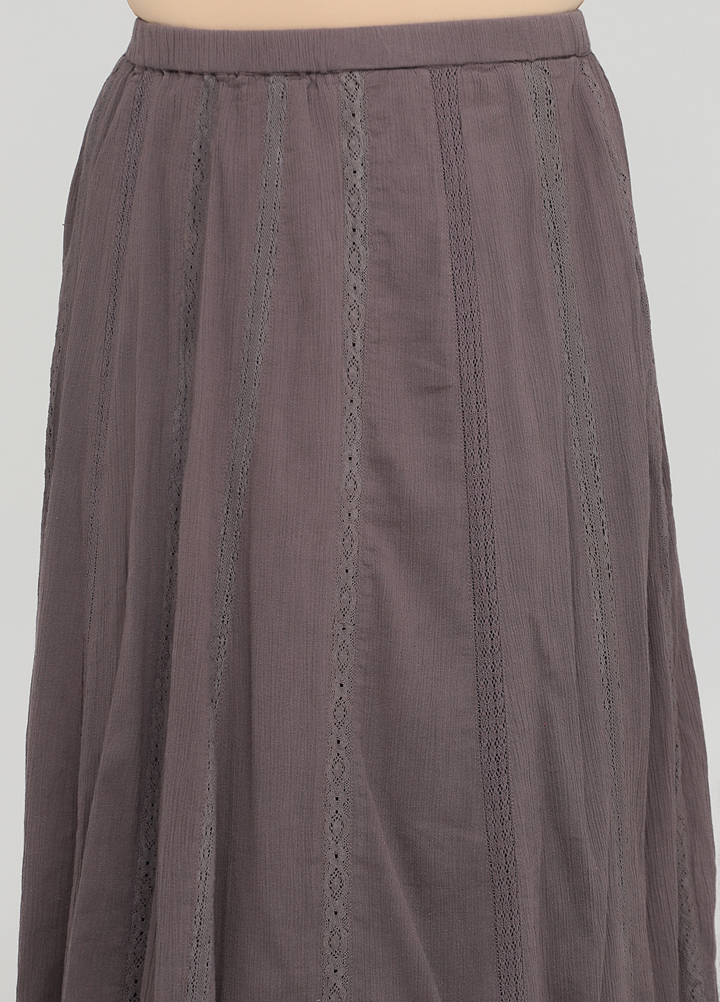 Серо-коричневая кэжуал однотонная юбка Garnet Hill клешированная
