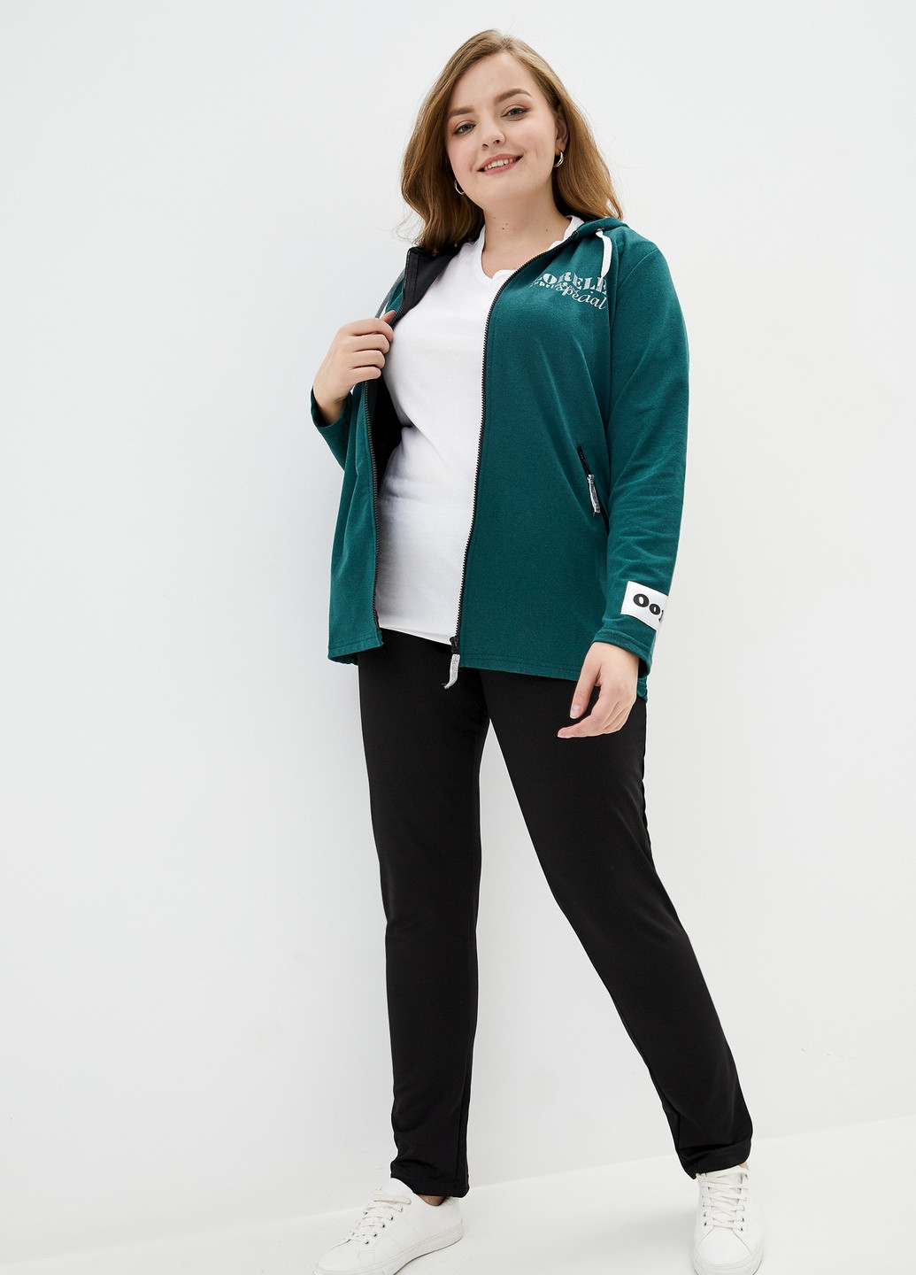 Демисезонный спортивный костюм из трикотажа двунитка с капюшоном Tailer (252564723)