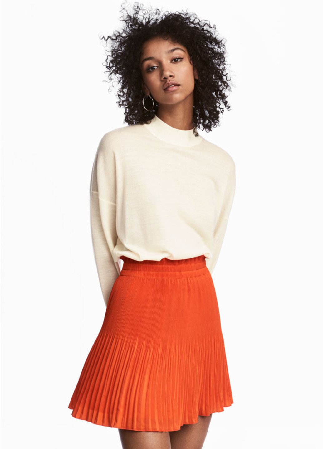 Оранжевая кэжуал однотонная юбка H&M мини