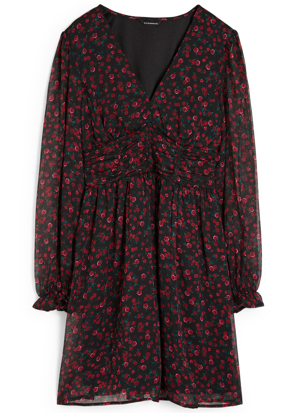 Чорна кежуал сукня C&A троянди