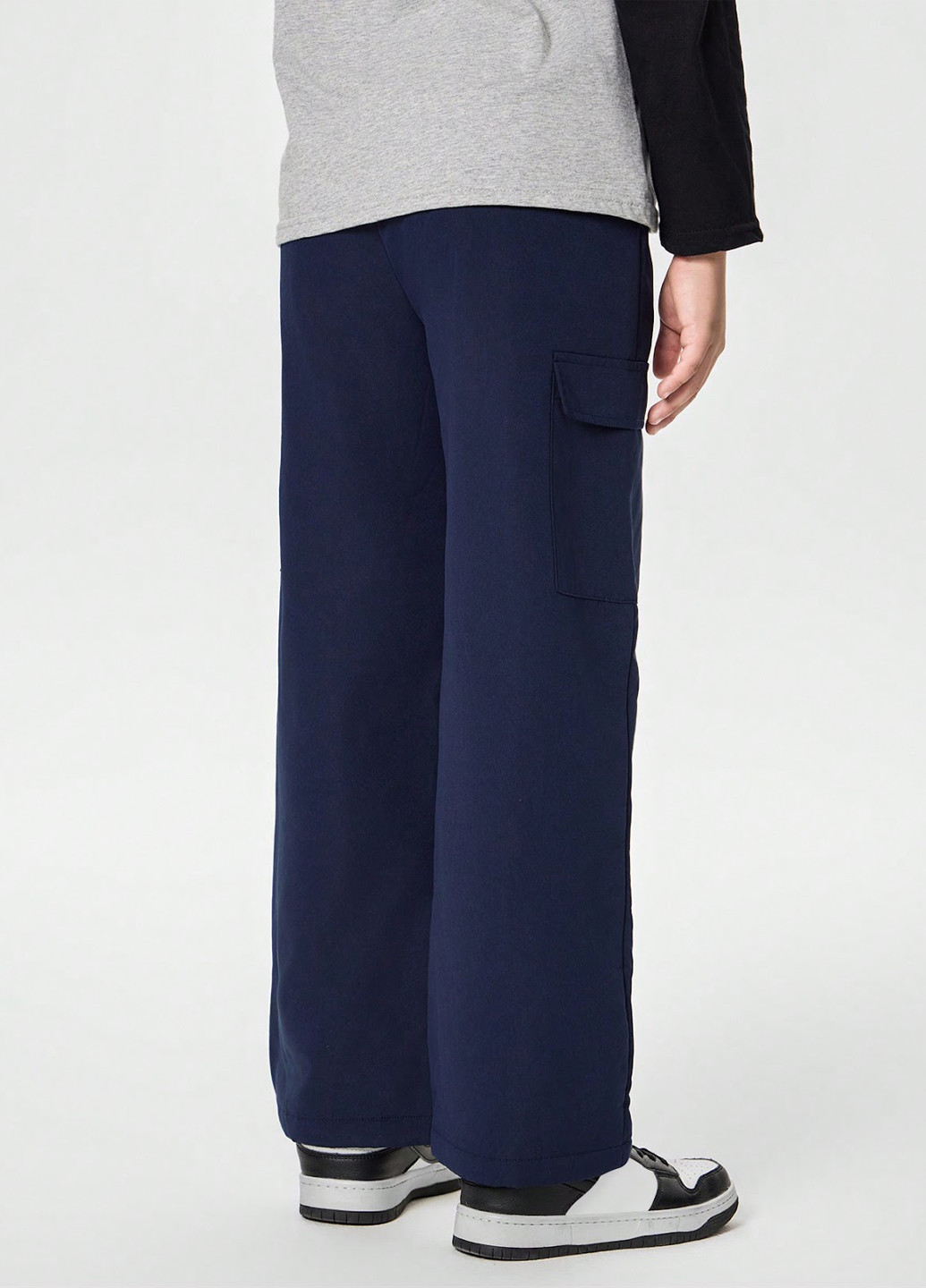 Темно-синие спортивные демисезонные брюки карго SHEIN