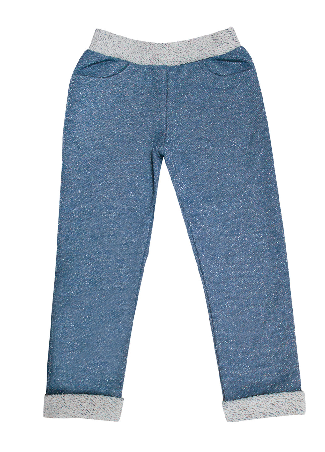 Светло-синие кэжуал демисезонные со средней талией брюки Смил