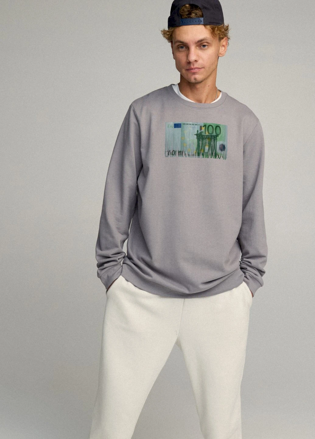 Сірий світшот чоловічий oversize /no flis/ YAPPI (252258865)