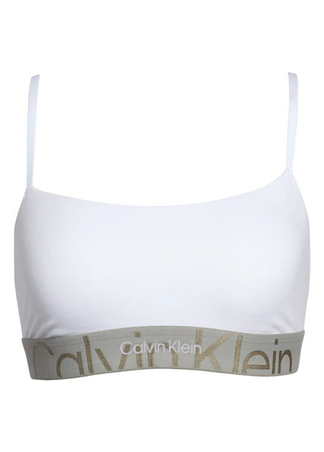 Белый топ бюстгальтер Calvin Klein без косточек хлопок, трикотаж