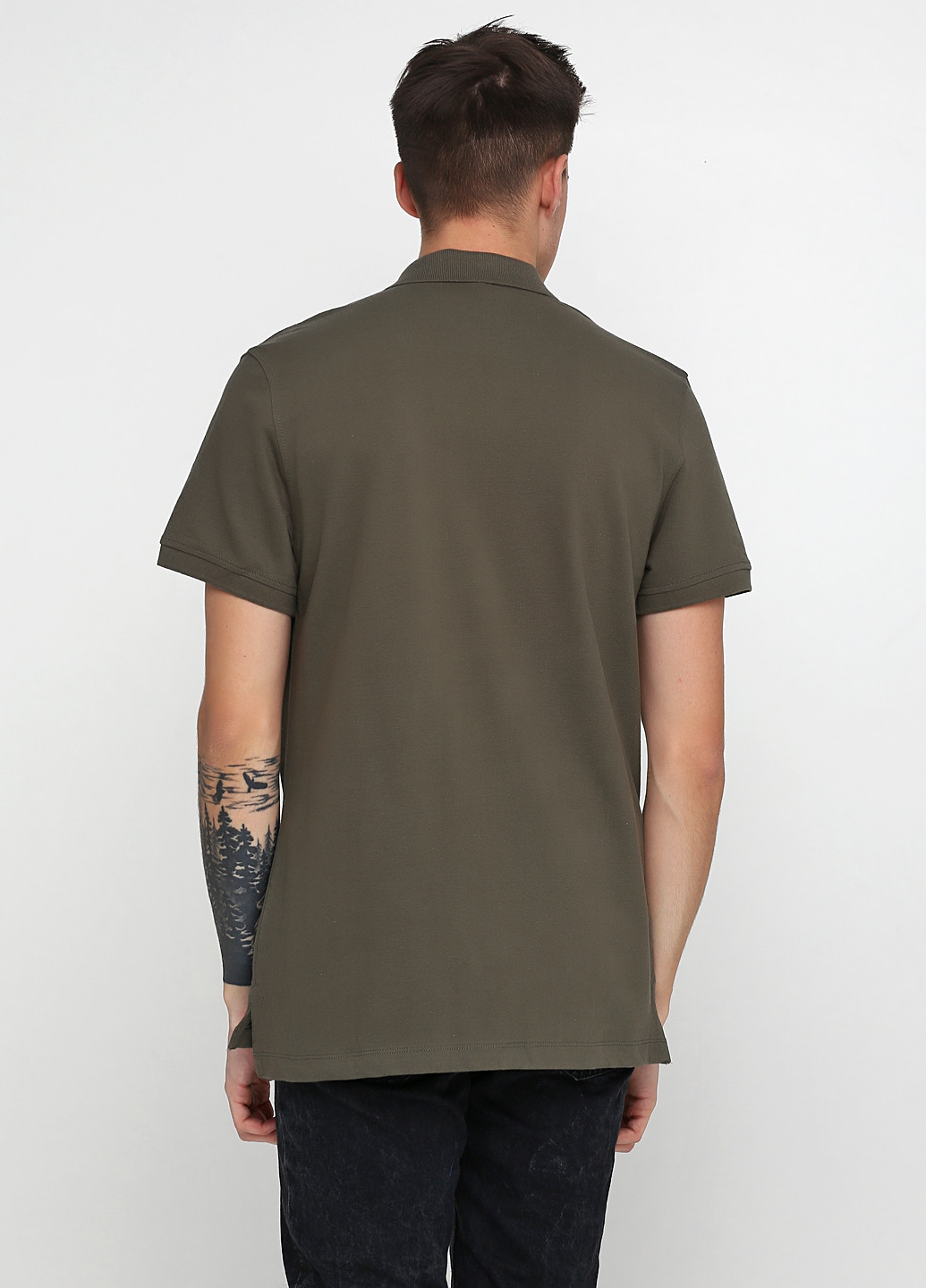 Оливковая (хаки) футболка-поло для мужчин Blend однотонная