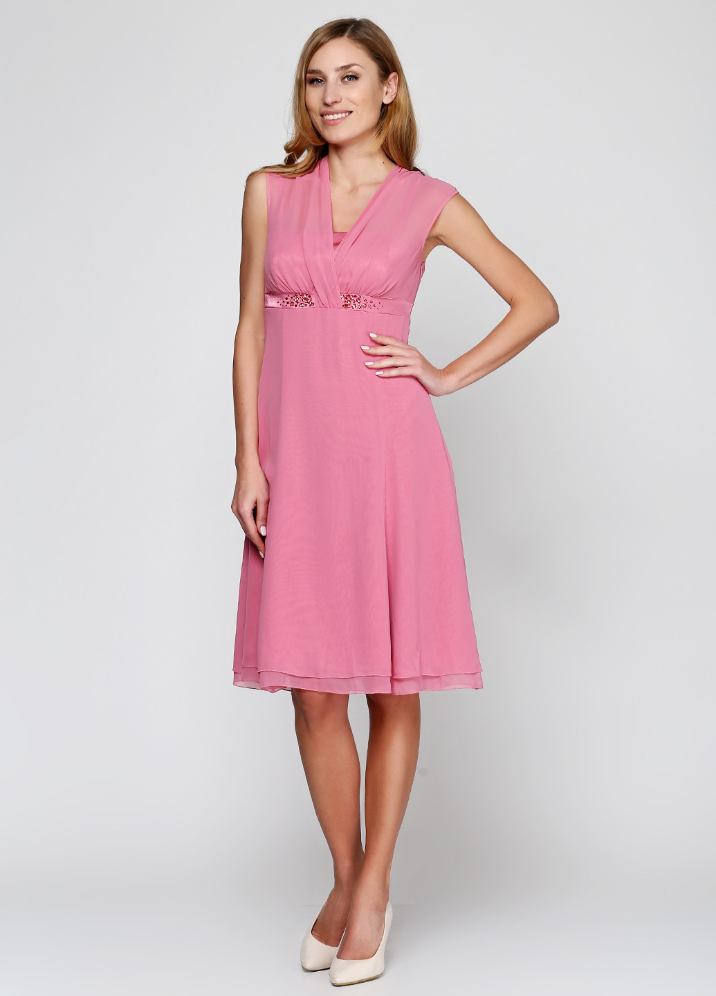 Рожево-лілова коктейльна плаття, сукня Vera Mont однотонна