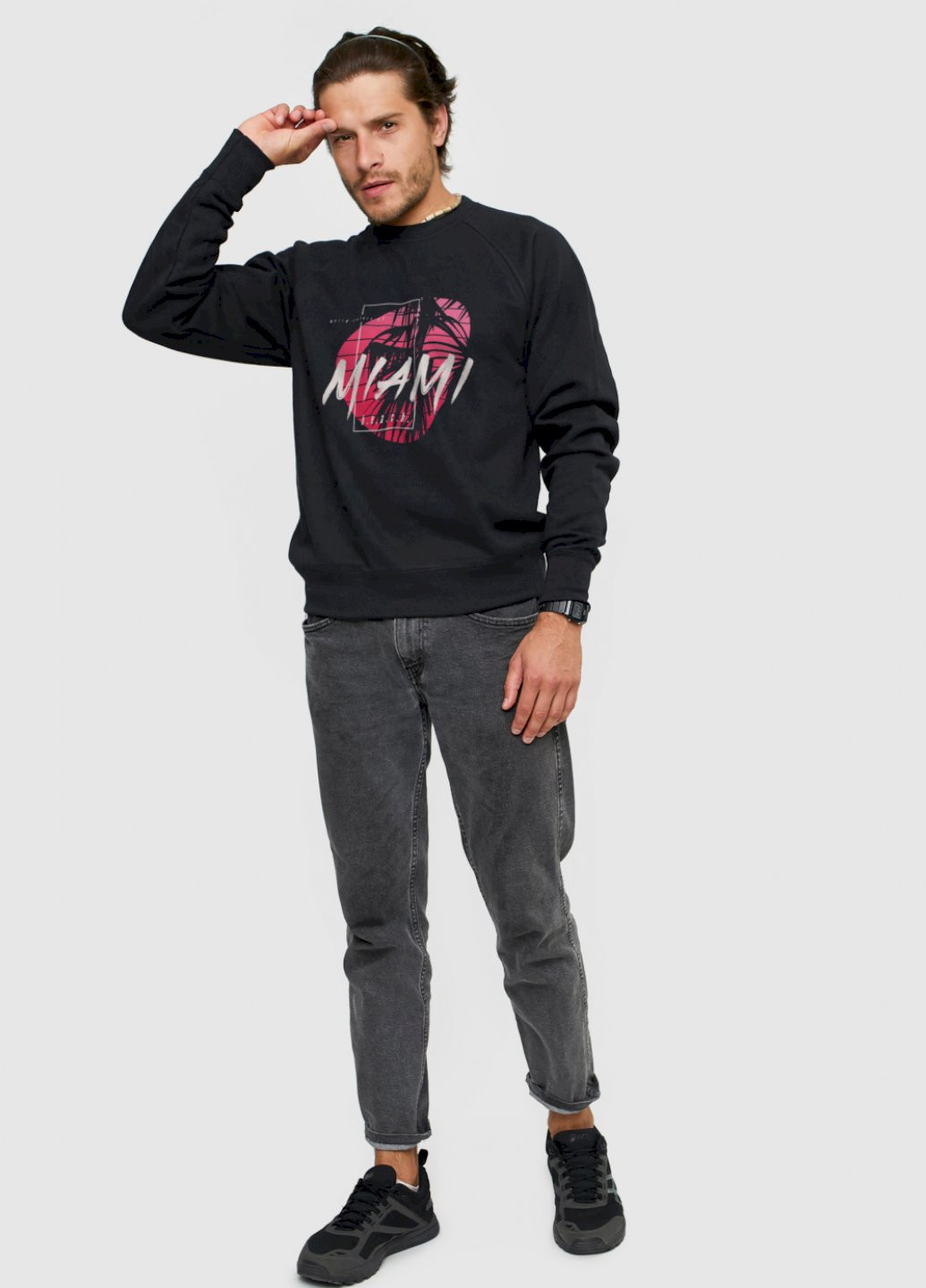 Черный свитшот мужской YAPPI рисунок (251424151)