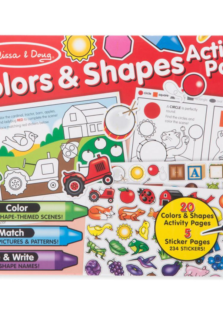 Набір для творчості Melissa & Doug Альбом розмальовок-наклейок Кольори і фігури (MD8564) Melissa&Doug (202373988)