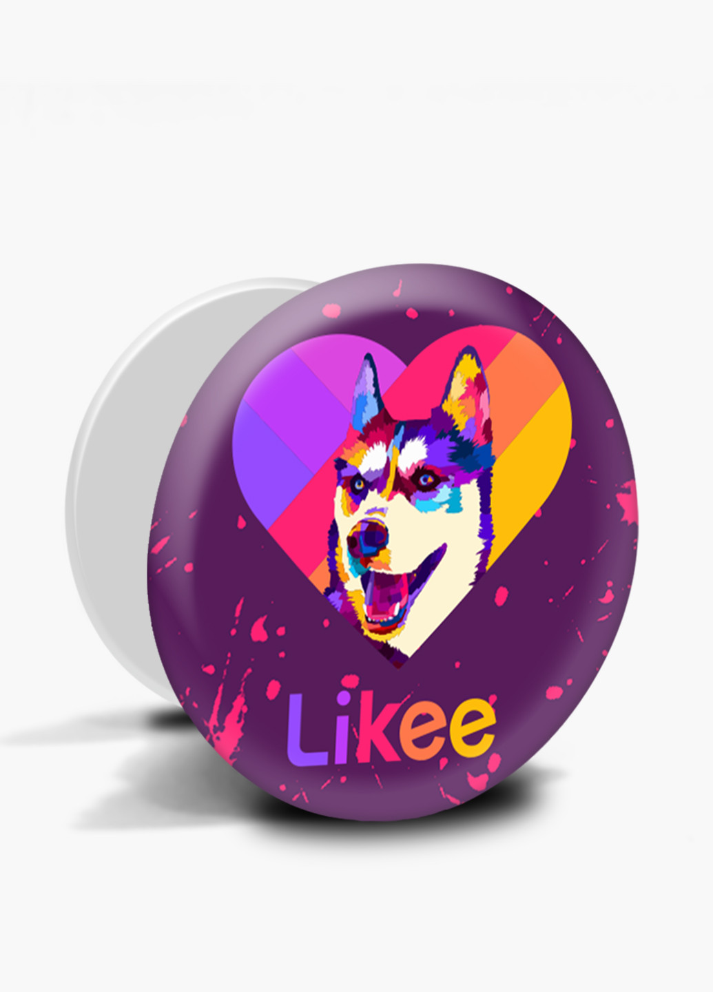 Попсокет (Popsockets) тримач для смартфону Лайк Лайка (Likee) (8754-1598) Чорний MobiPrint (216748409)