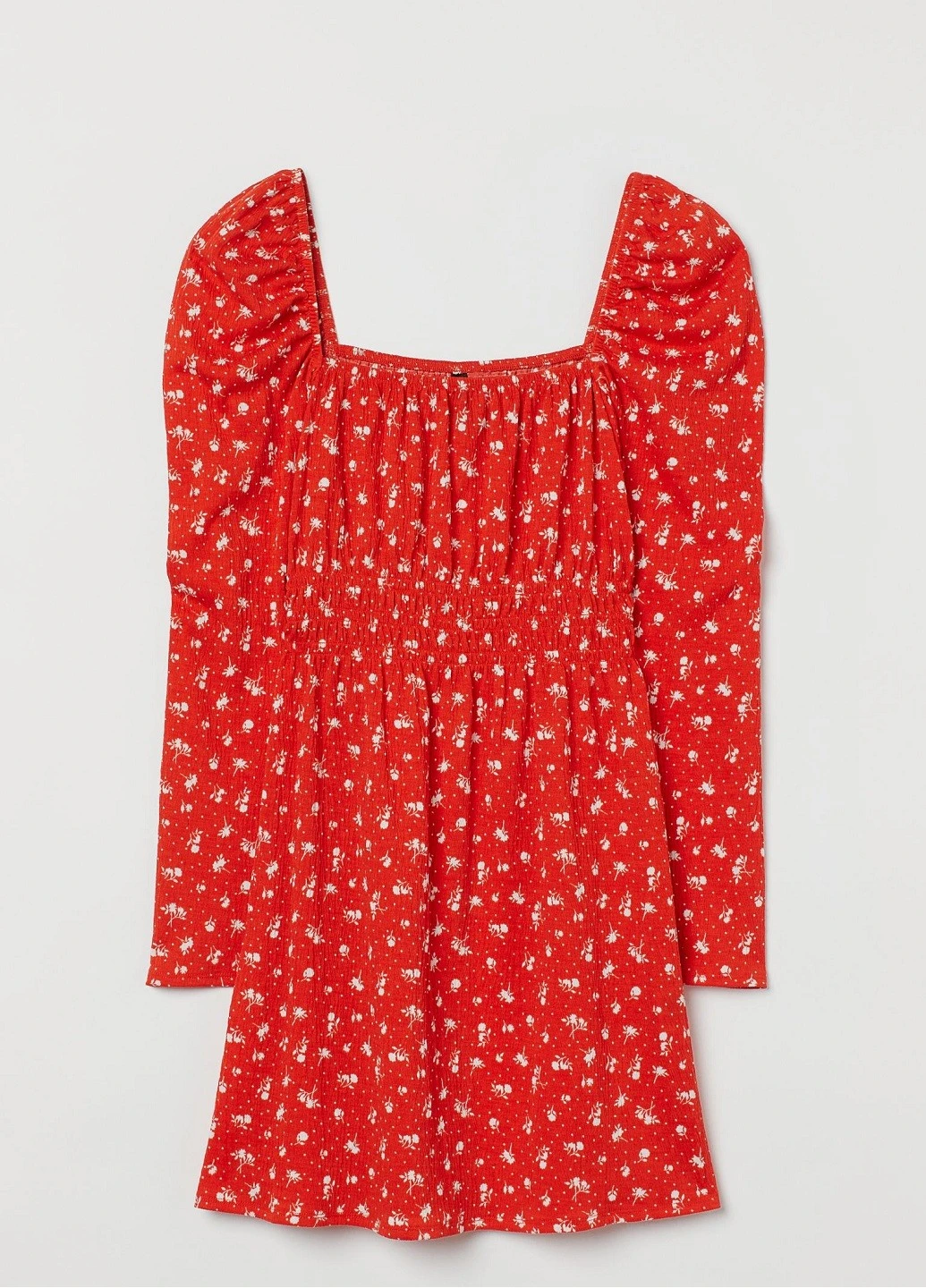 Красное платье H&M однотонное