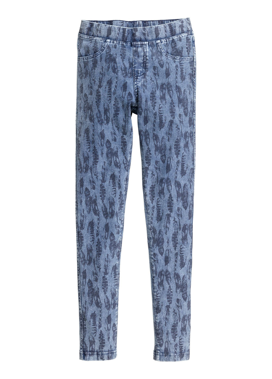Джеггінси H&M орнаменти сині джинсові бавовна
