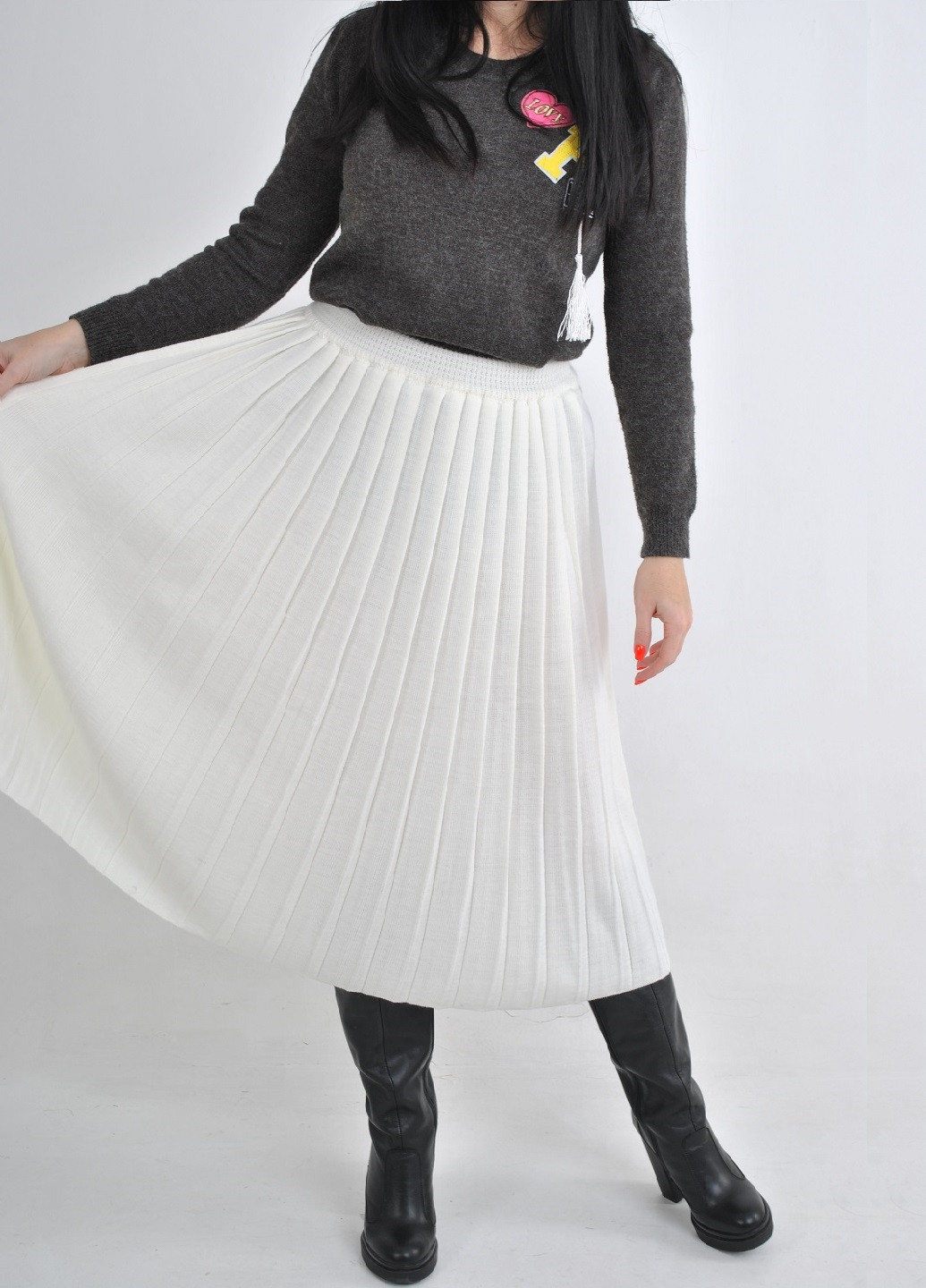 Белая однотонная юбка Berta Lucci