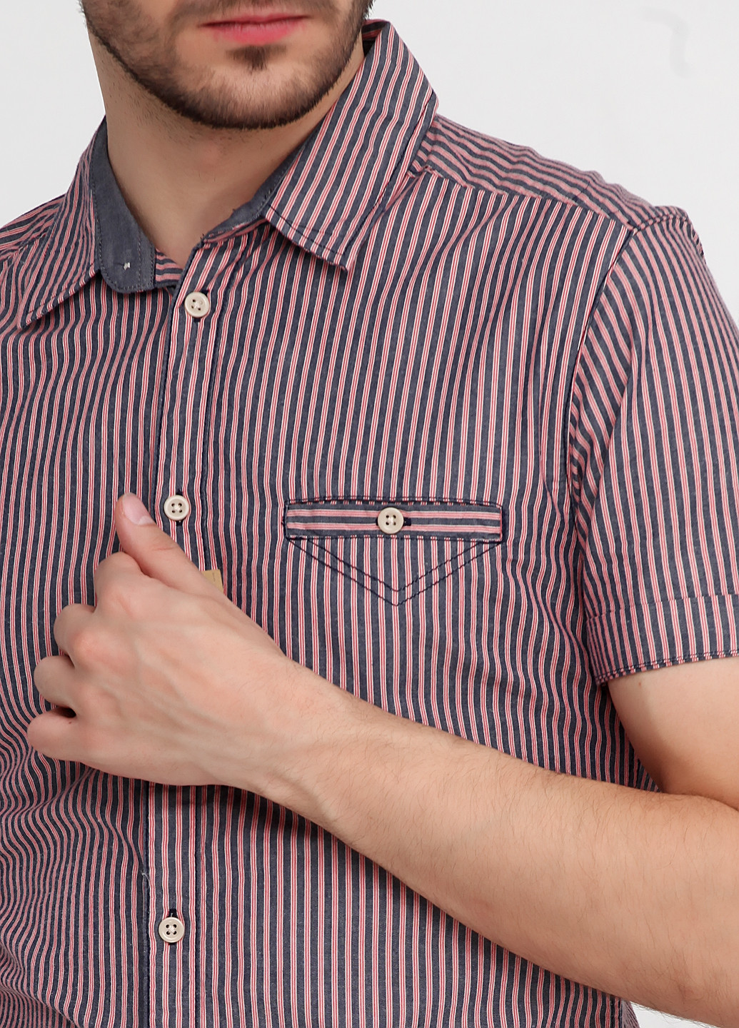 Красная кэжуал рубашка в полоску Blend с коротким рукавом