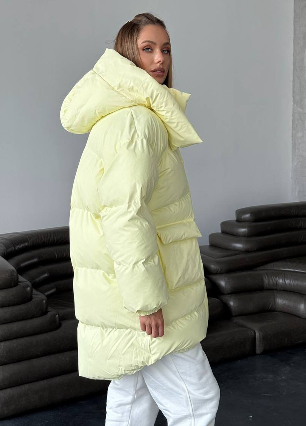 Світло-жовтий зимній Пуховик No Brand