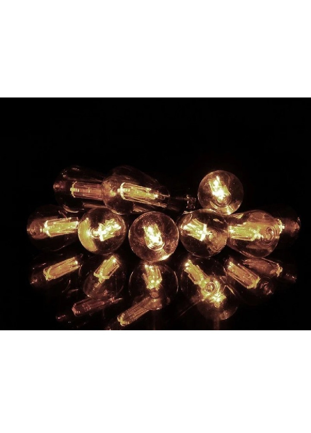 Новогодняя воодонепроницаемая гирлянда бахрома акриловые лампочки 10 Led прозрачный провод 5 м (473555-Prob) Белая тёплая Unbranded (255273313)