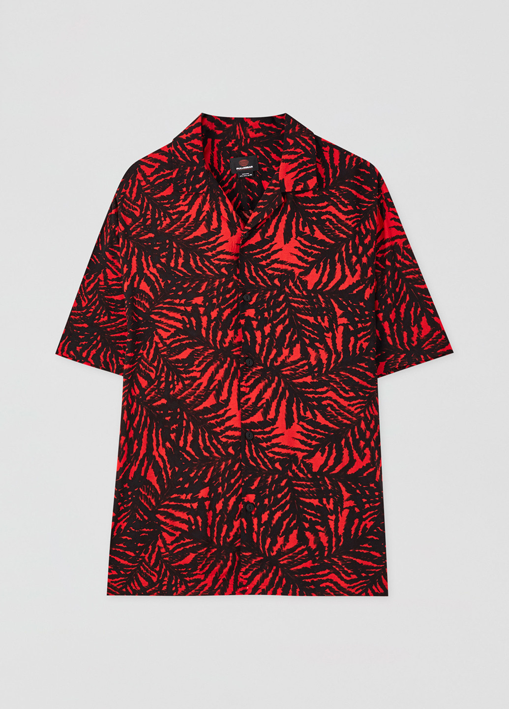 Красная кэжуал рубашка с рисунком Pull & Bear