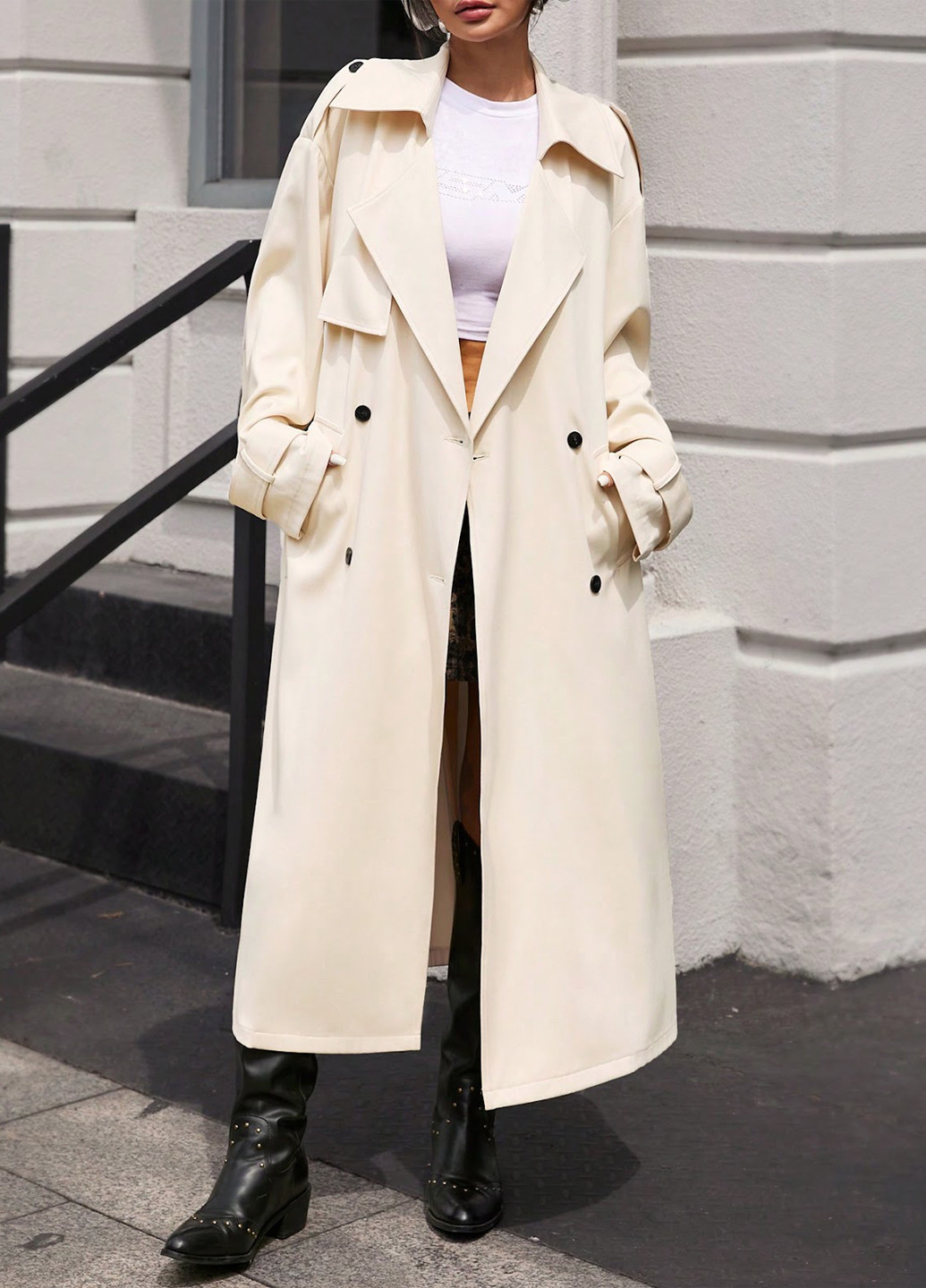 Плащ SHEIN тренчкот на пуговицах демисезон (323464931)