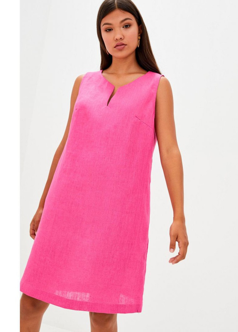 Розовое кэжуал платье Прованс однотонное