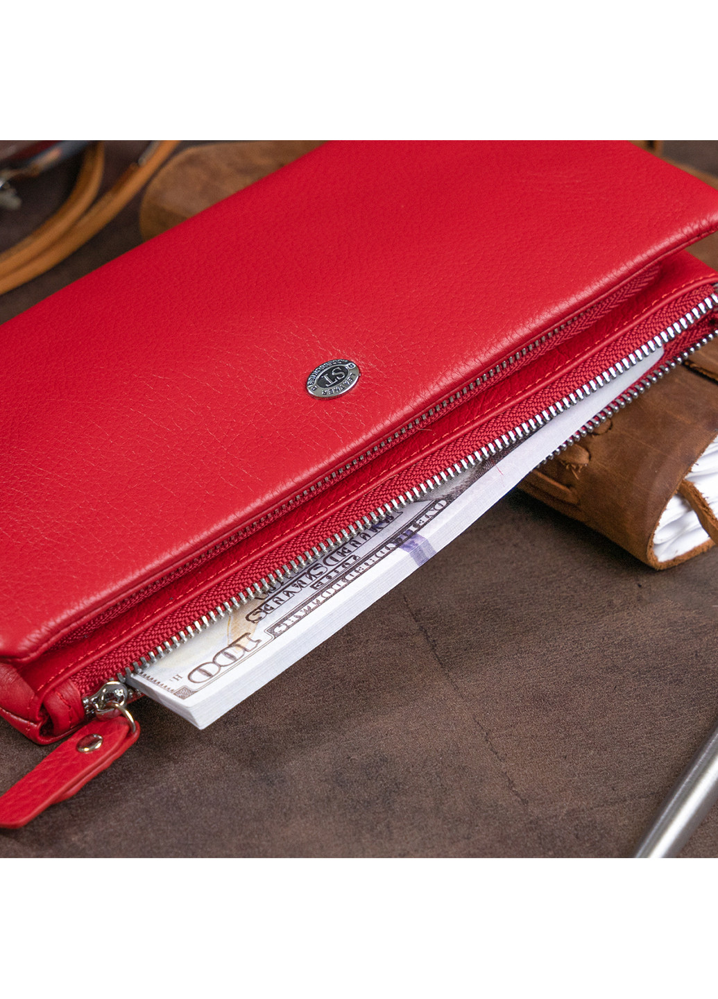 Жіночий шкіряний гаманець-клатч 20,8х10х2 см st leather (252130357)