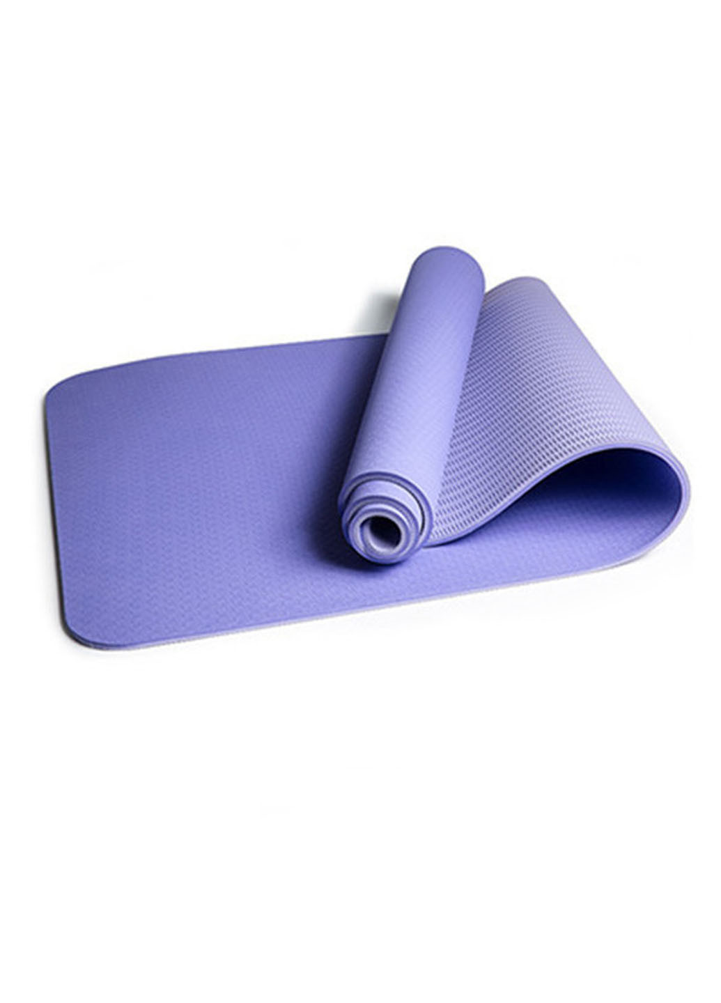 Коврик для йоги и фитнеса (йога мат) TPE+TC 183х61см толщина 6мм двухслойный сиреневый - светло-сиреневый EasyFit (237596260)