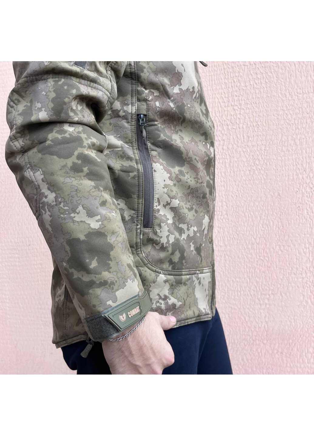Оливкова (хакі) демісезонна куртка чоловіча тактична мультикам туреччина софтшел soft-shell зсу (зсу) s 8067 Combat