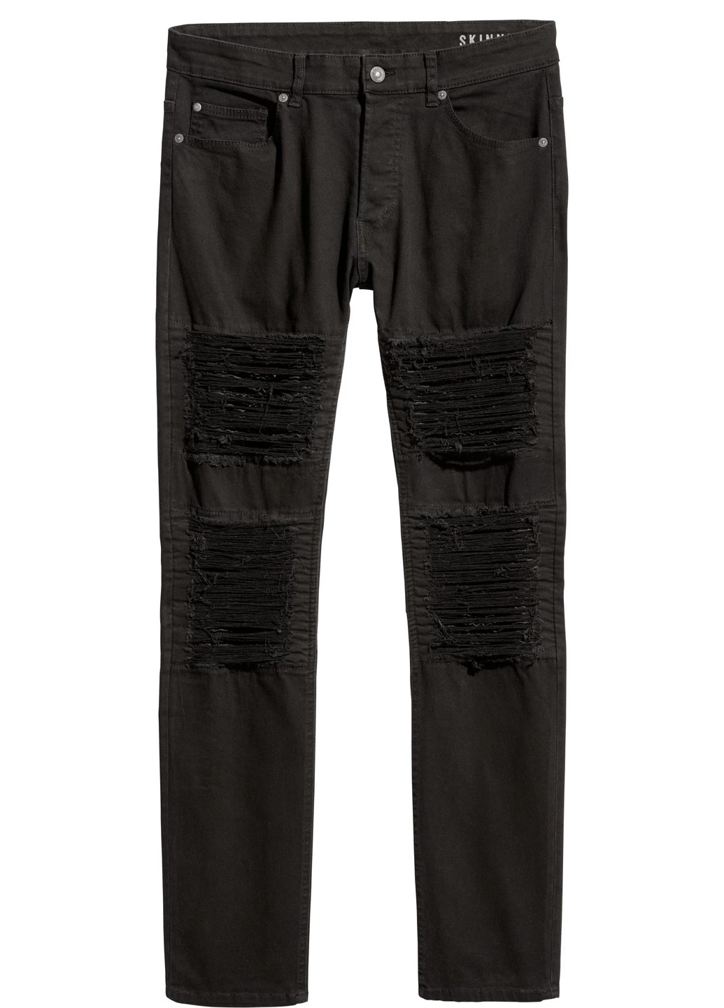 Черные демисезонные зауженные джинсы H&M