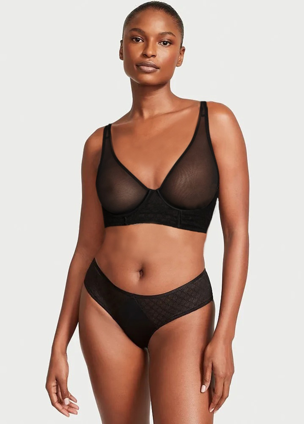 Чорний демісезонний комплект (бюстгальтер, трусики) Victoria's Secret