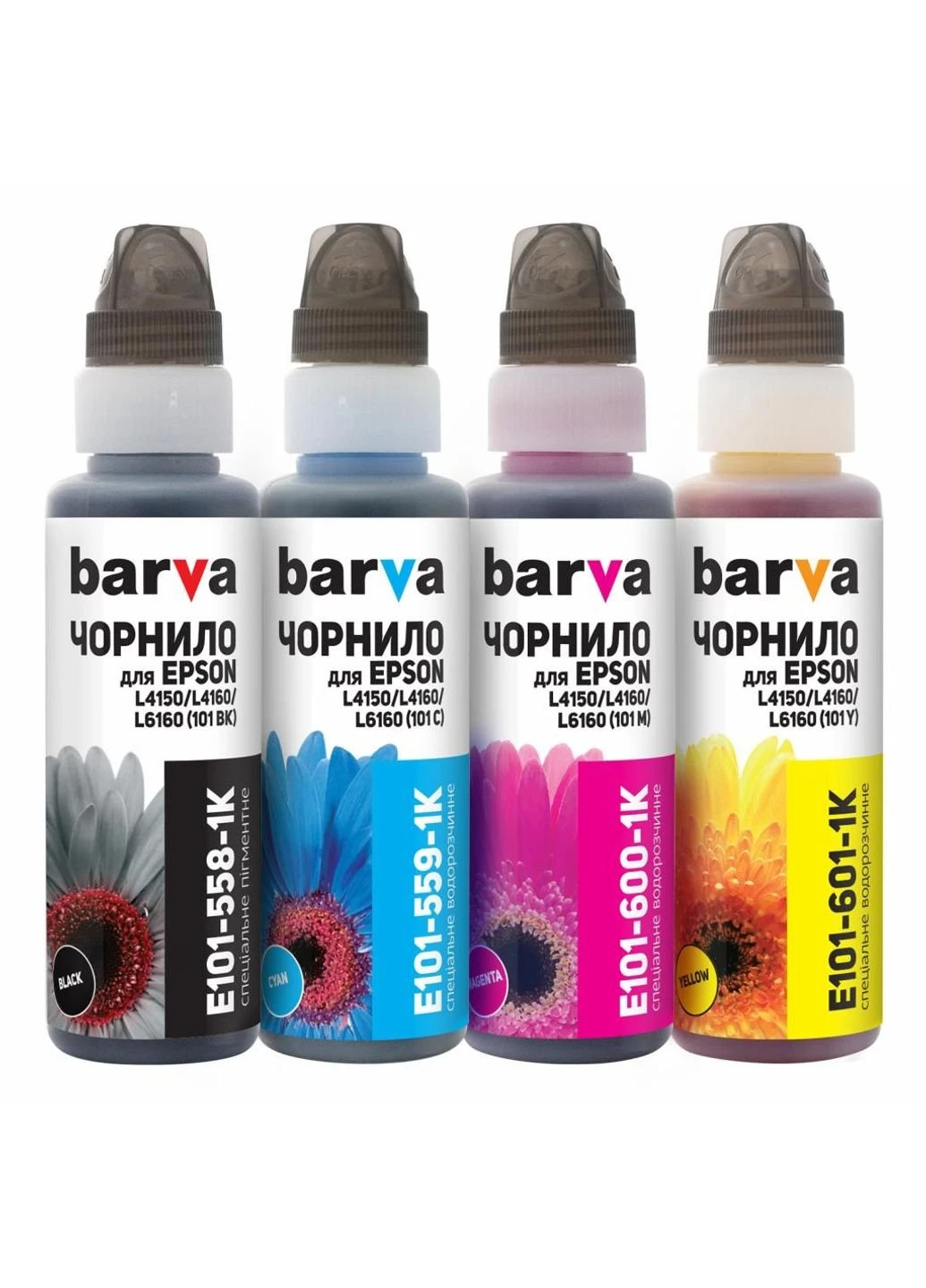 Чернила (E101-1K-MP) Barva EPSON L4150/L4160 (101) B/C/M/Y 4х100 мл OneKey (247485603)