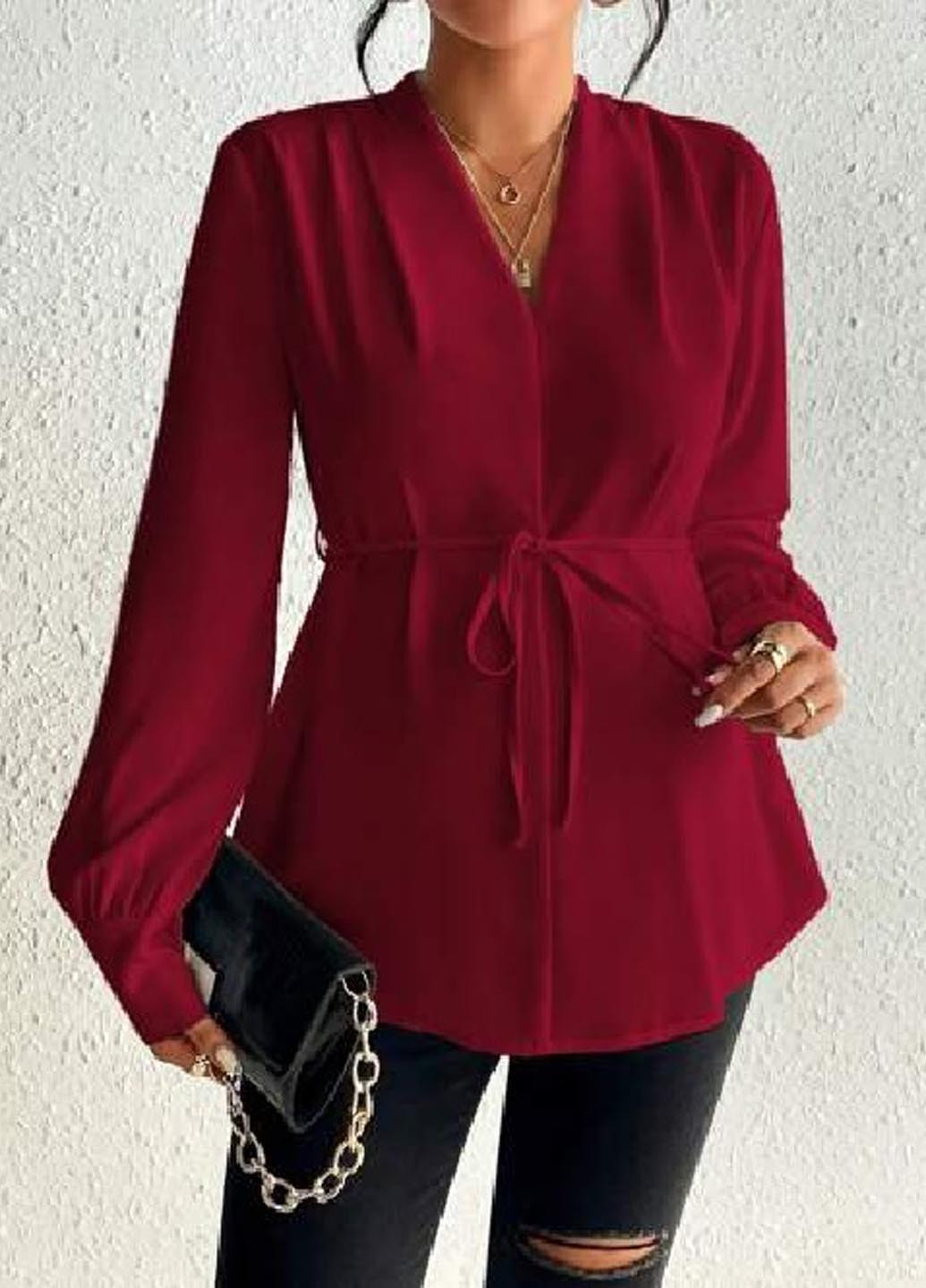 Бордовая блуза для беременных SHEIN