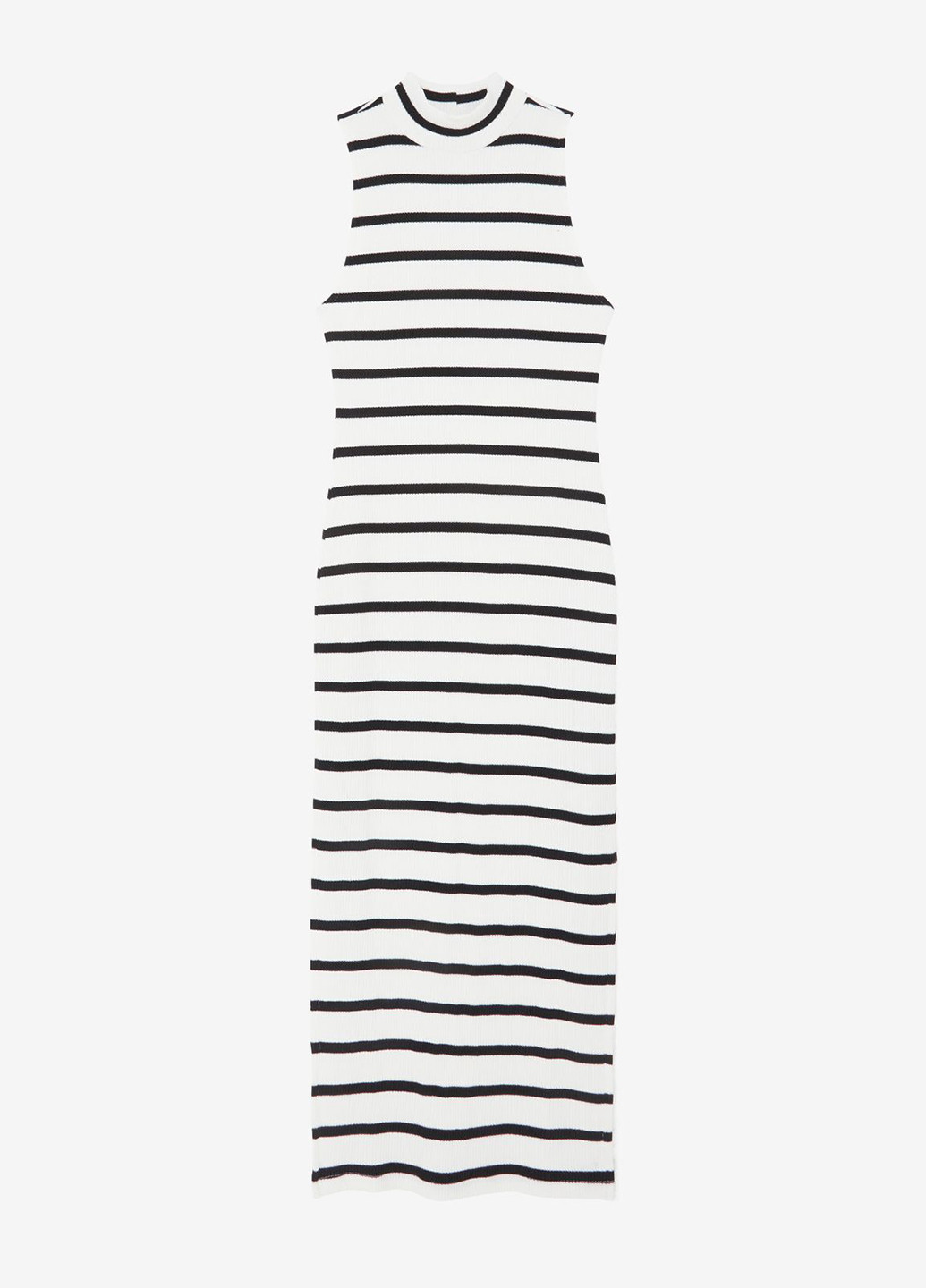 Белое кэжуал платье платье-водолазка Jennyfer в полоску