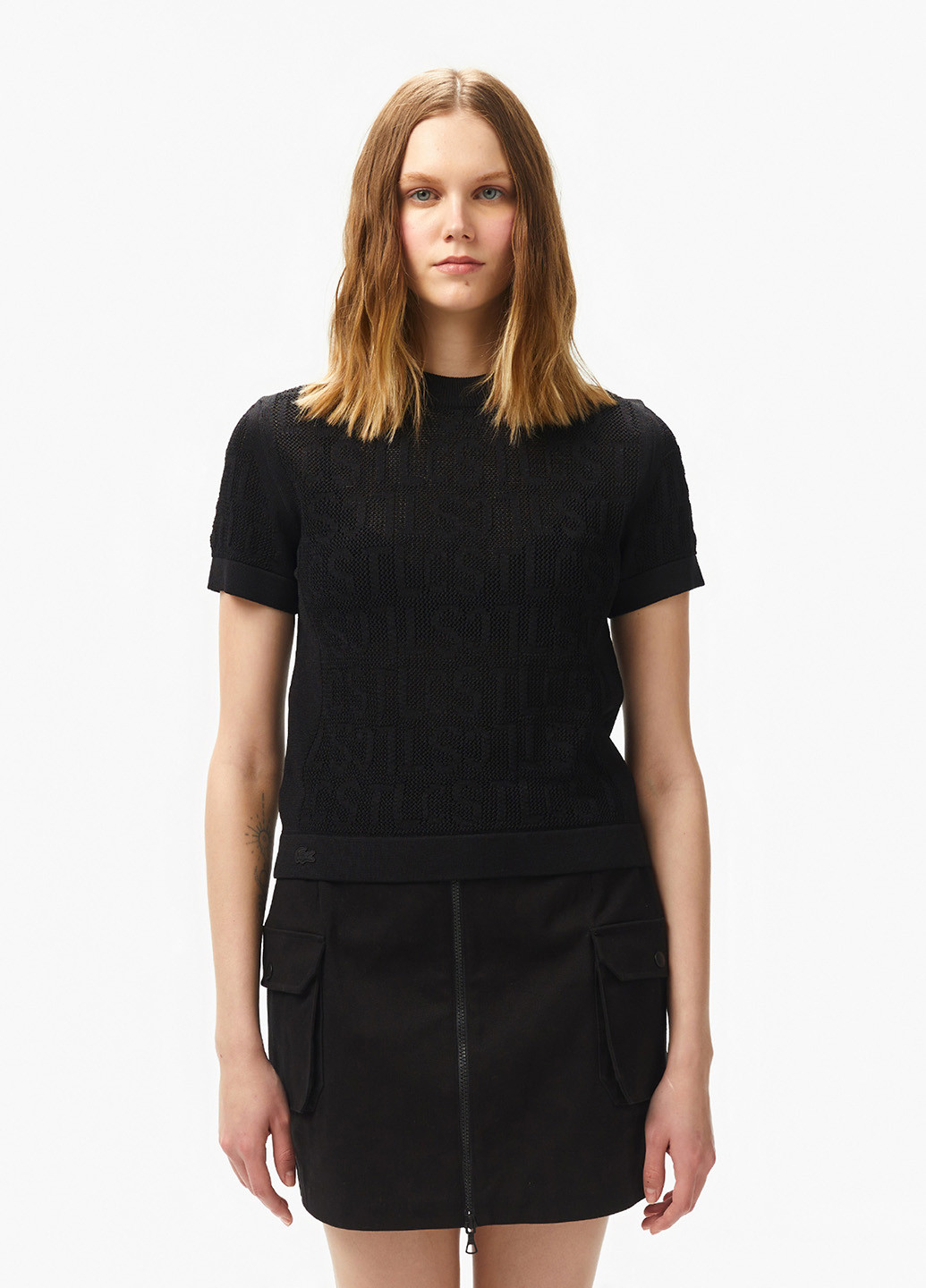 Черный летний свитер джемпер Lacoste