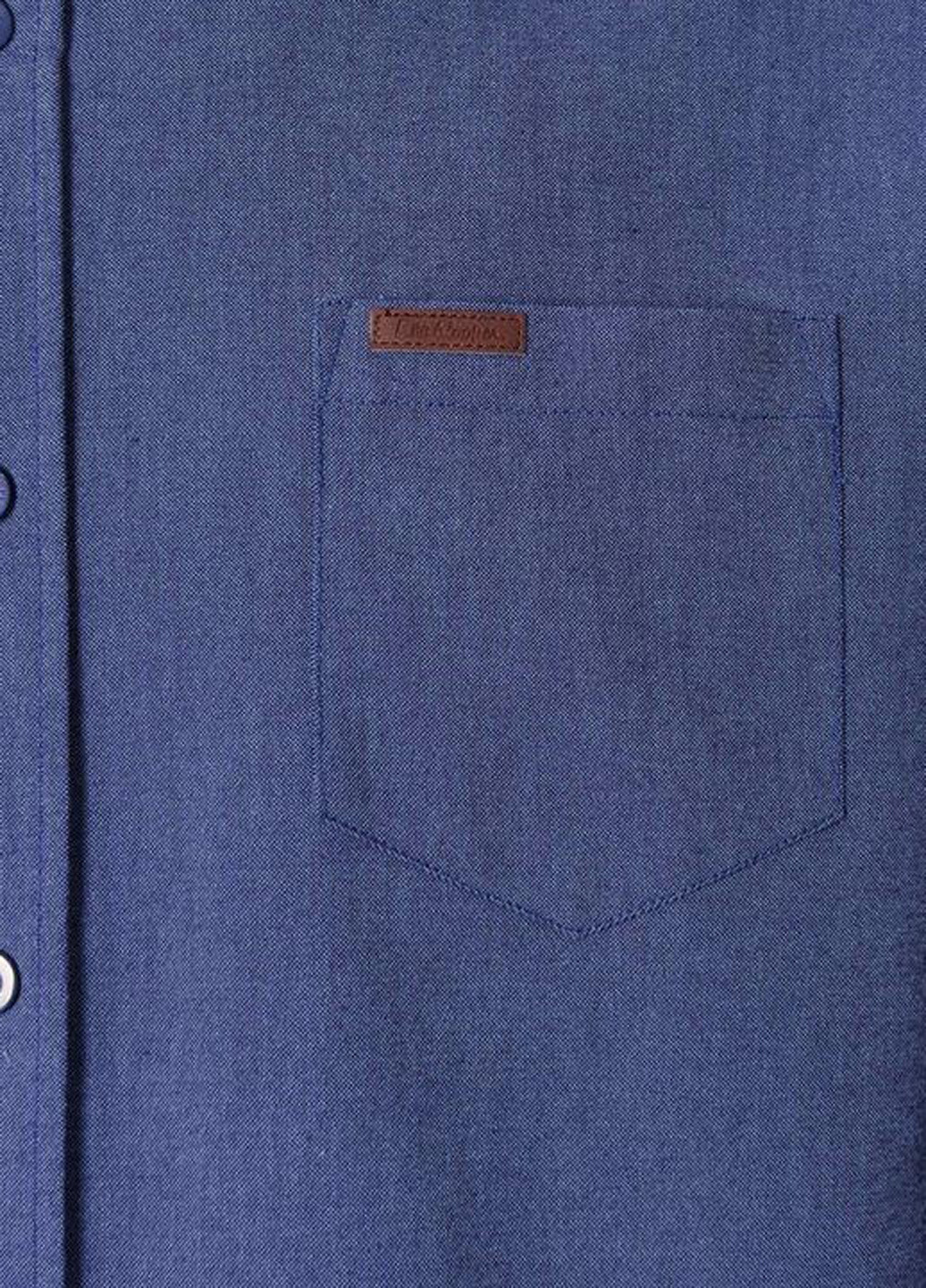 Темно-синяя кэжуал рубашка однотонная Lee Cooper с длинным рукавом