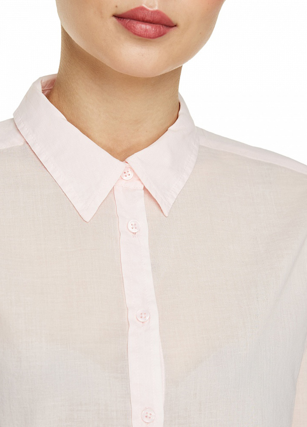 Бледно-розовая кэжуал рубашка однотонная United Colors of Benetton