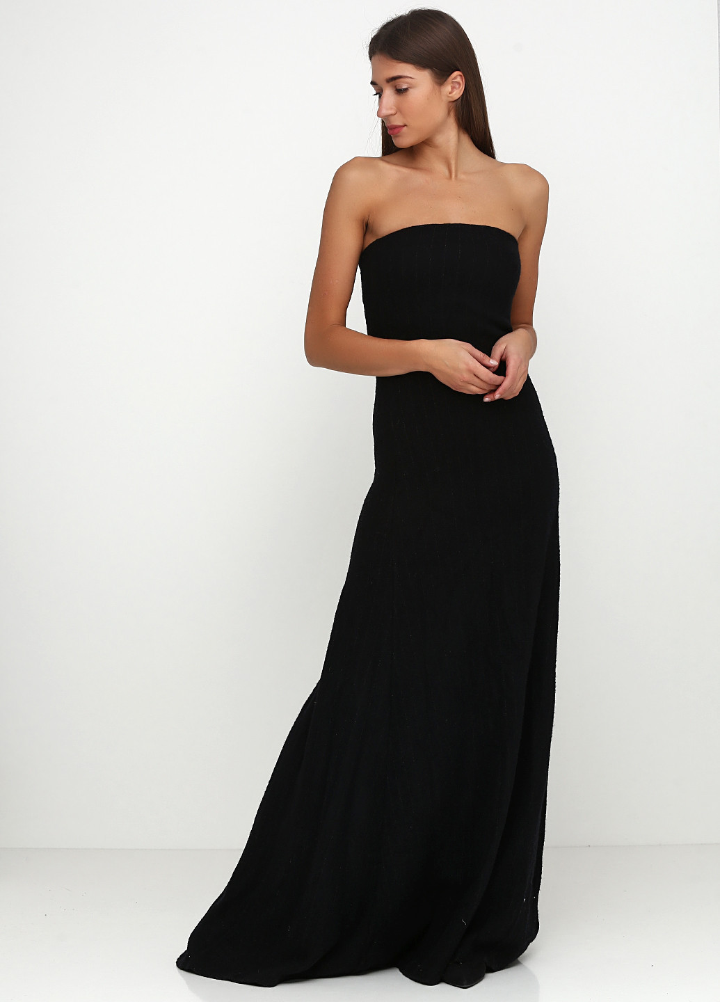 Черное вечернее платье бандо Ralph Lauren однотонное