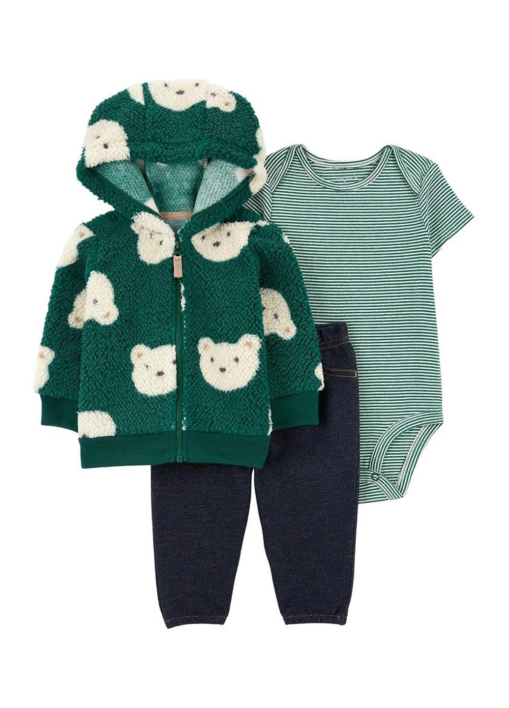 Комбинированный демисезонный комплект (толстовка, боди, брюки) Carter's