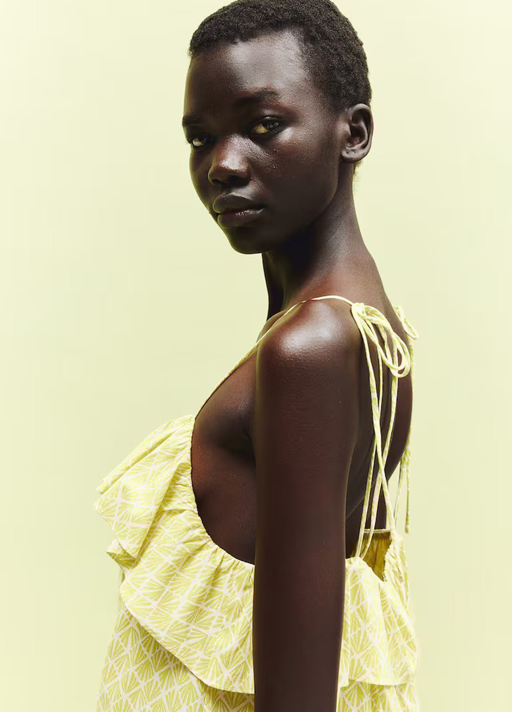 Світло-жовтий кежуал сукня а-силует, сукня-комбінація H&M з геометричним візерунком