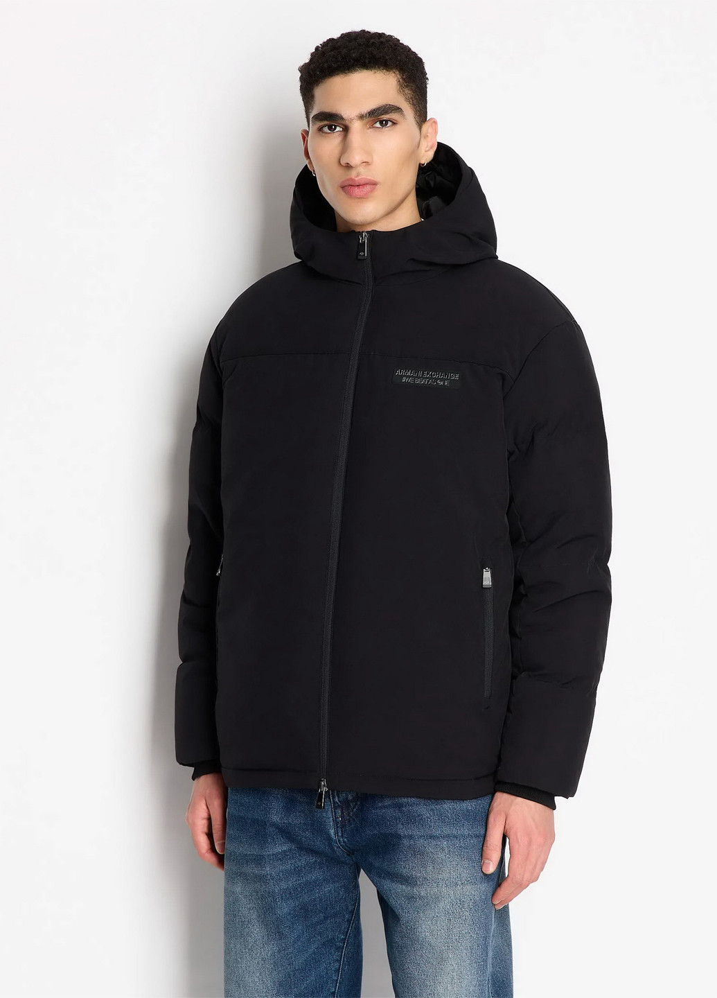 Чорний зимній Пуховик Armani Exchange