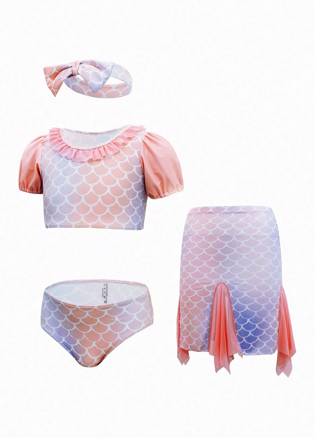 Купальник (топ, трусики, юбка, повязка) SHEIN (324691922)